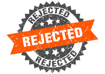 rejected grunge stamp with orange band. rejected