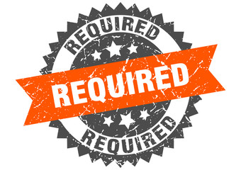 required grunge stamp with orange band. required