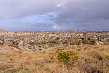View of Cappadocia in Nevsehir City, Turkey