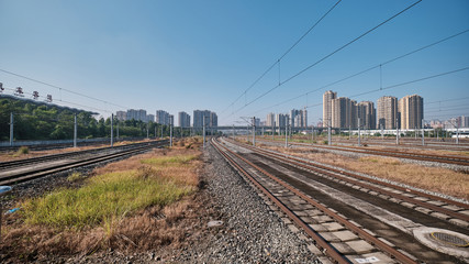 Fototapeta na wymiar Chengdu High Speed Railroad Track