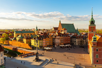Top view of the old town in Warsaw