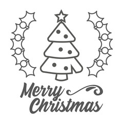 Merry christmas. Christmas tree. Vector illustration.