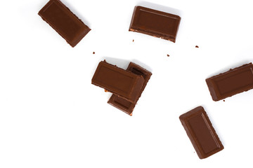 Chocolate row bar  isolated on  white background