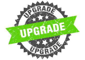 upgrade grunge stamp with green band. upgrade