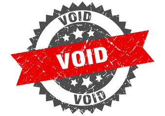 void grunge stamp with red band. void
