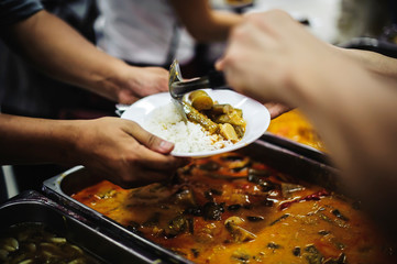 The concept of food needs, food shortages: free food distribution to the poor, food aid in human society