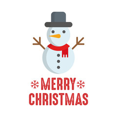 Merry christmas. Snowman icon. Vector illustration.