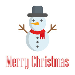 Merry christmas. Snowman icon. Vector illustration.