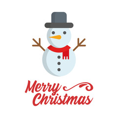 Merry christmas. Snowman icon. Vector illustration.