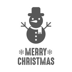 Merry christmas. Snowman icon. Vector illustration.