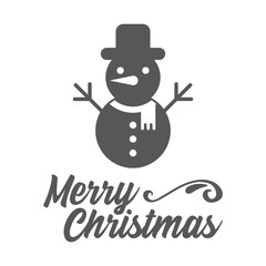 Merry christmas. Snowman icon. Vector illustration.
