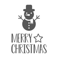 Merry christmas. Snowman icon. Vector illustration.