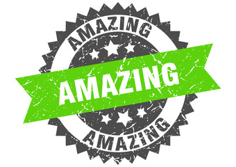 amazing grunge stamp with green band. amazing