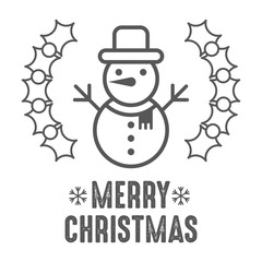 Merry christmas. Snowman icon. Vector illustration.