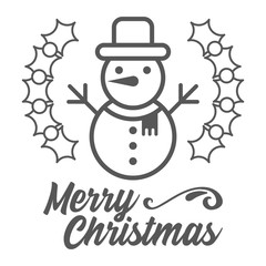 Merry christmas. Snowman icon. Vector illustration.