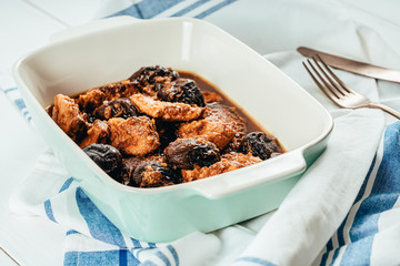 Plum Chicken With Soy Sauce, Maple Syrup and Orange Juice