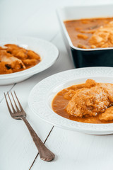 Chicken Balti With Peppers, Cauliflower, Butternut Squash And Tomato Sauce