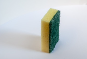 kitchen sponge on white background.