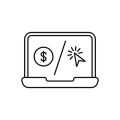 pay per click - minimal line web icon. simple vector illustration. concept for infographic, website or app.