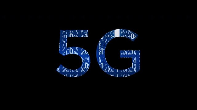 5G Schriftzug Animation mit Alpha-Kanal