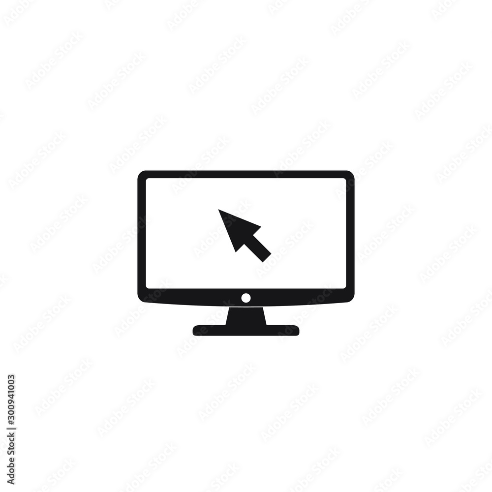 Aufkleber computer monitor with cursor vector icon