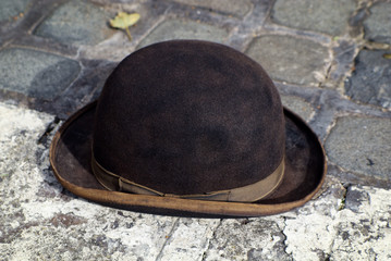 Vintage bowler hat or brown Derby