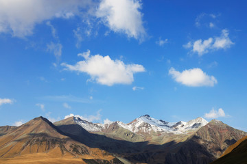 Mount Kasbek in the Greater Caucasus, Georgia, Asia