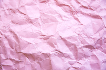 Rumpled pink background. Real texture of the wrapping texture.