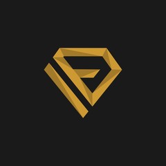 Letter Capital F Of Diamond Luxury Creative Icon Logo Design Template Element Vector