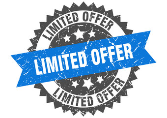 limited offer grunge stamp with blue band. limited offer