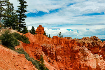orange mountains with blue sky