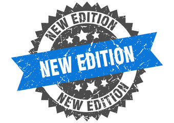 new edition grunge stamp with blue band. new edition