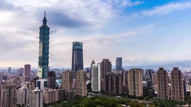  BEAUTIFUL Taipei skyline SUN TIMELAPSE video TAIWAN 