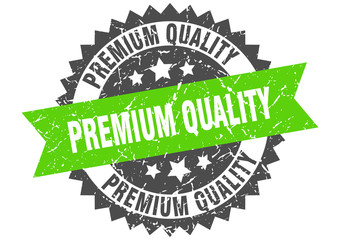 premium quality grunge stamp with green band. premium quality