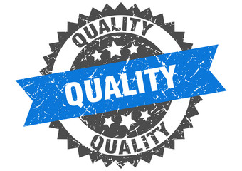 quality grunge stamp with blue band. quality