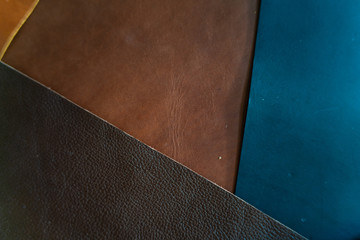 Colorful various genuine leather old crafts background
