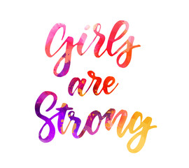 Obraz premium Girls are strong lettering