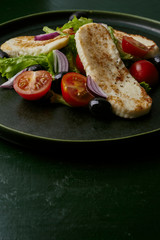 salad with roasted cheese