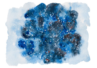 abstract watercolor background isolated on white, christmas design template