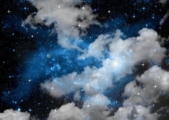 galaxy in a free space. 3D rendering