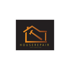 modern logo of repairing house with hammer design for your company