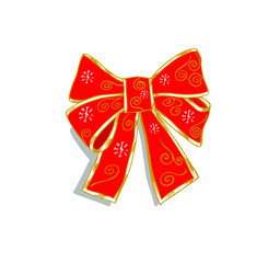 Christmas red bow.