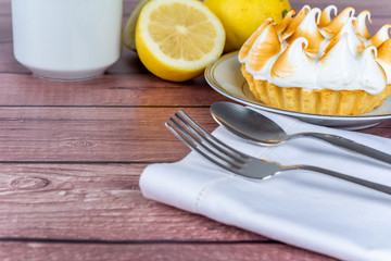 Fresh  Lemon pie with meringue.