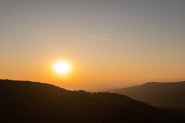 sunset in the mountains
