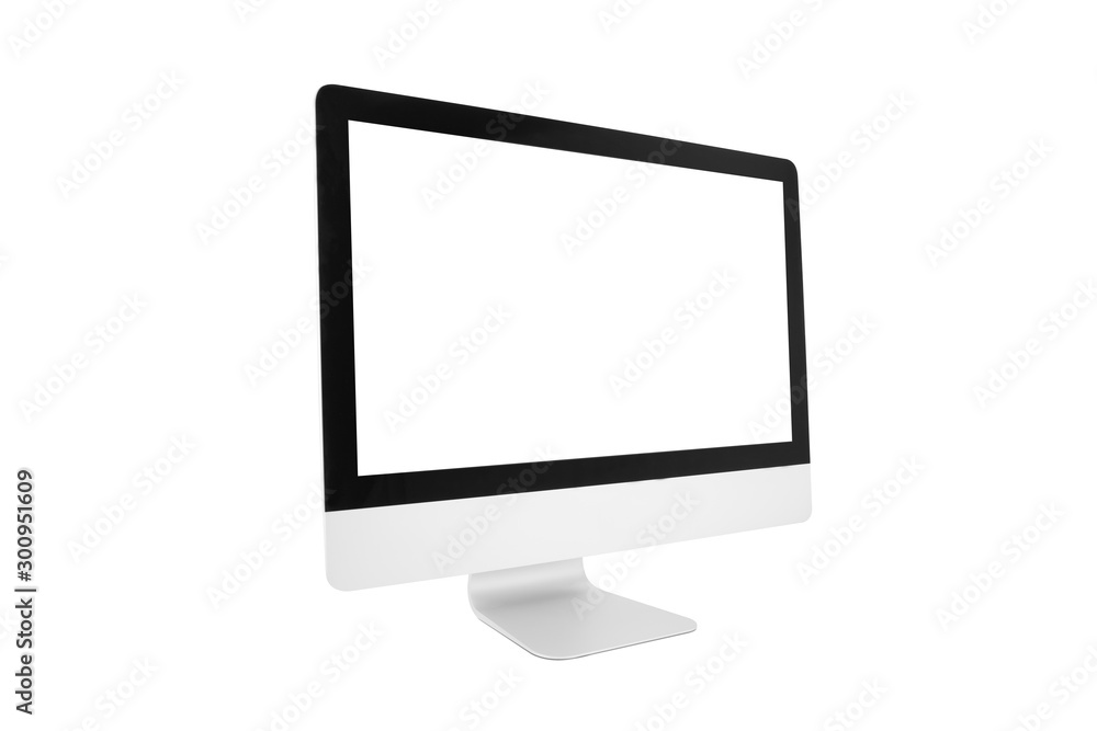 Aufkleber desktop computer modern style with simplicity blank screen isolated on white background, monitor wid