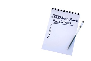 notebook for recording plans for 2020 new year