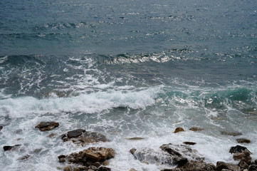 Waves of the sea, rocks 