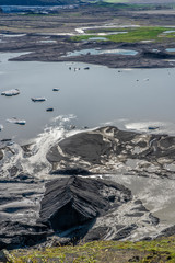 glacier lagoon at the bottom of Skaftafell glacier tong, part of Vatnajokull Glacier, Iceland, the biggest glacier in Europe