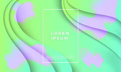 Abstract colorful vector gradient with fluid shapes. Trendy illustration with geometric symbols. Futuristic composition with liquid shapes for web designs.