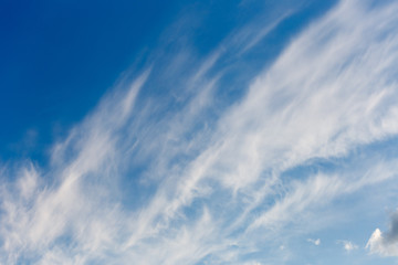 Obraz premium Beautiful blue sky with white clouds nature background. Cloudscape in light day